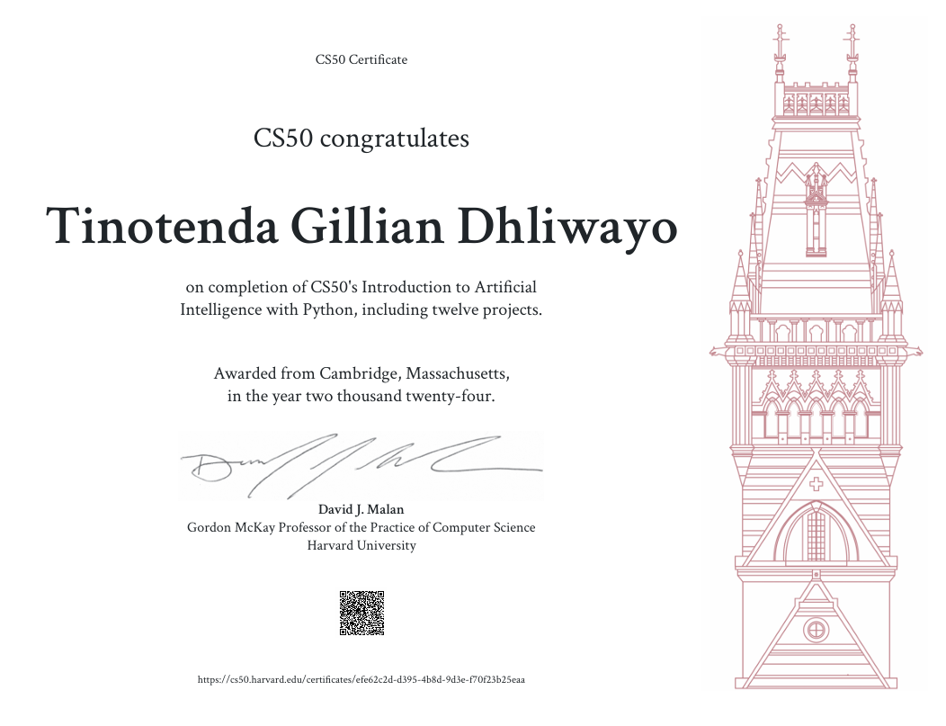 CS50 AI Certificate